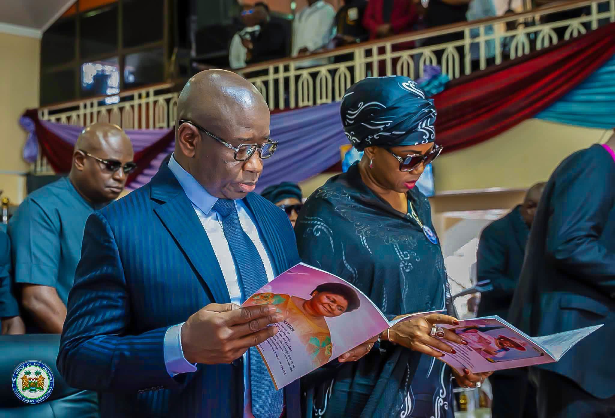 First Lady,Dr. Fatima Maada Bio attends Civic Laying out ceremony and mourns the death of Rev. Prophetess Margaret.